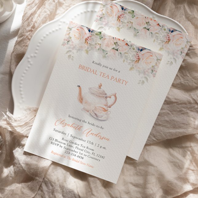 Elegant Floral Bridal Tea Party Invitation (Creator Uploaded)