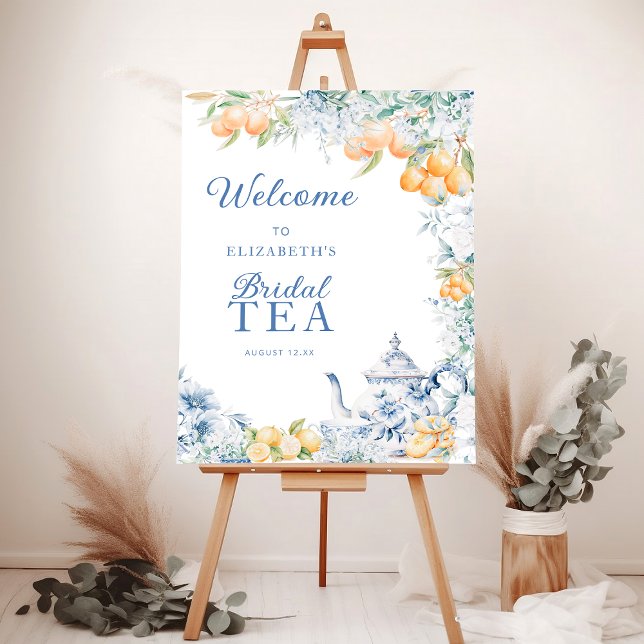 Elegant Floral Bridal Tea Welcome Foam Board (Creator Uploaded)