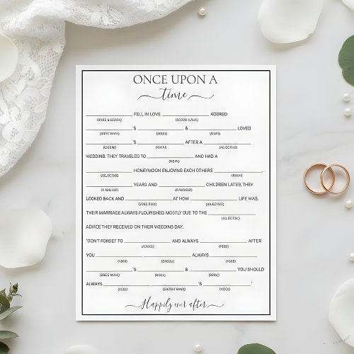 Elegant Floral Bride Libs Bridal Shower Game 