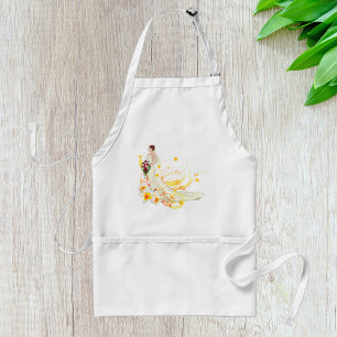Elegant Floral Bride Romantic Wedding Design Adult Apron