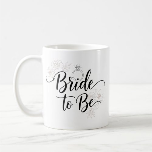 Elegant Floral Bride to Be Coffee Mug