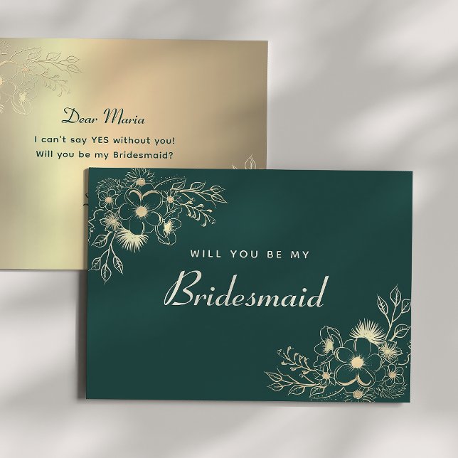 Elegant Floral Bridesmaid Proposal Card (Creator Uploaded)