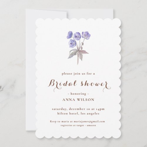 Elegant Floral Bridgerton Themed Bridal Shower  Invitation