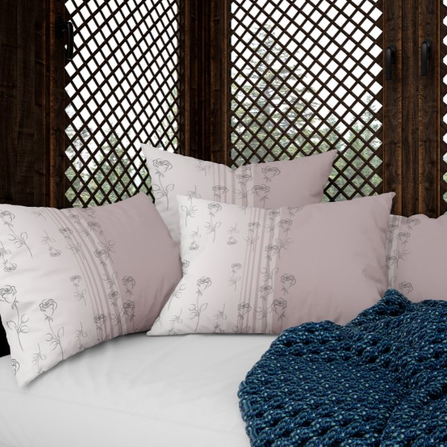 Elegant Floral Brush Rose  Pillow Case (Creator Uploaded)