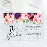 Elegant Floral Burgundy Pink 70th Birthday Party Acrylic Invitations<br><div class="desc">Elegant clear acrylic invitation for her 70th birthday party featuring "70 & Fabulous" in a stylish calligraphy script and watercolor bouquets of burgundy red and pink florals and sage green greenery.</div>