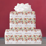 Elegant Floral Burgundy Red Monogram Wedding Wrapping Paper<br><div class="desc">Lovely burgundy and peach floral wrapping paper with a beautiful bouquet of pretty peony flowers. This beautiful monogram flower wedding gift wrap features the couple's names personalized in the design. Customize this cute wrapping paper for your friends on their special day or use this as a bride to send out...</div>