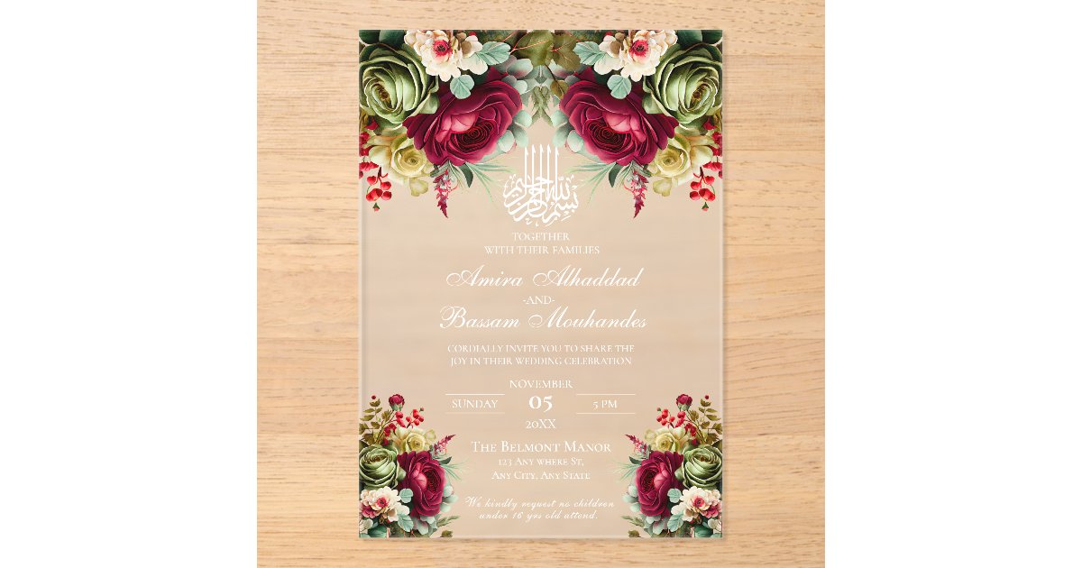 elegant-floral-burgundy-roses-2-islamic-wedding-acrylic-invitations