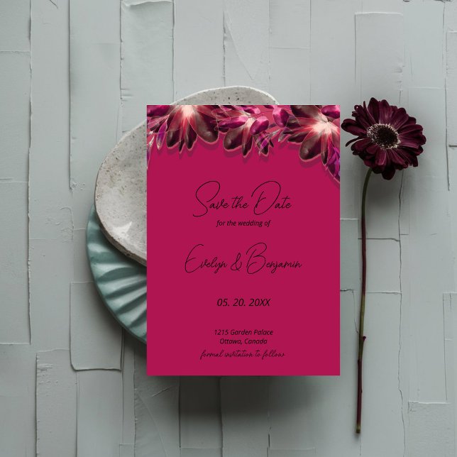Elegant Floral Burgundy Save The Date (Creator Uploaded)