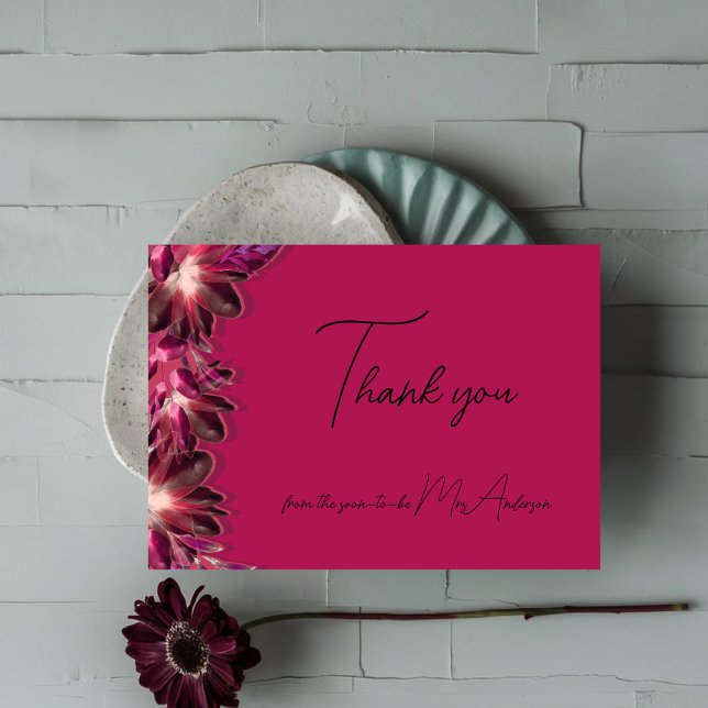 Elegant Floral Burgundy Thank You Card (Creator Uploaded)