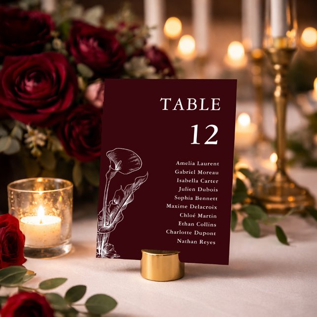 Elegant Floral Burgundy Wedding Seating Chart (Creator Uploaded)