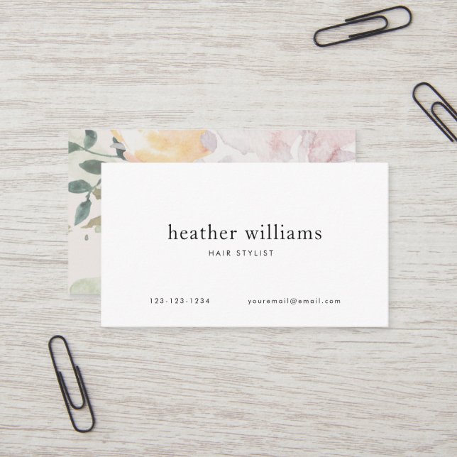 Elegant Floral Business Card (Front/Back In Situ)