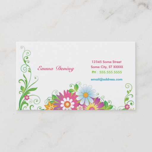 Customizable Elegant  Flowers Businesscard Business Card Template