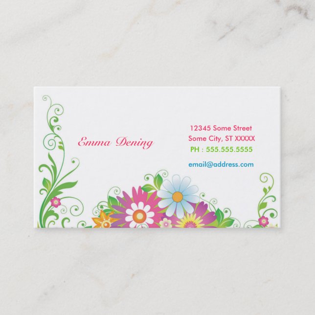 Elegant Floral Business Card (Front)