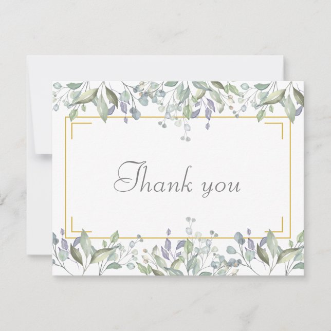 Elegant Floral Business Thank You Card (Front)