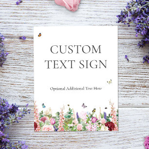 Elegant Floral & Butterflies Bridal Shower Sign