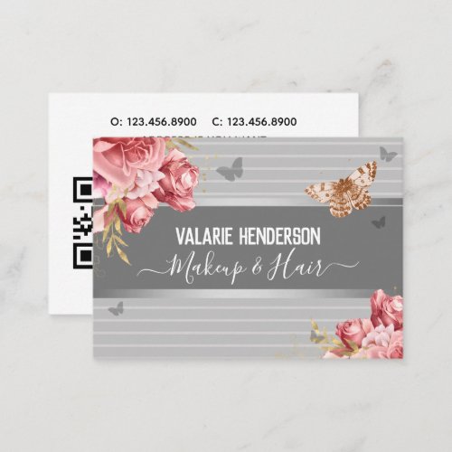 Elegant Floral Butterflies Business Website  Business Card