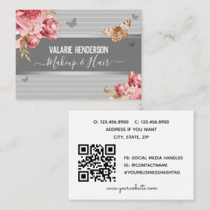 Elegant Floral Butterflies Business Website  Card