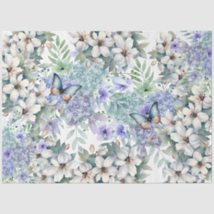 Elegant Floral Butterflies Decoupage Tissue Paper