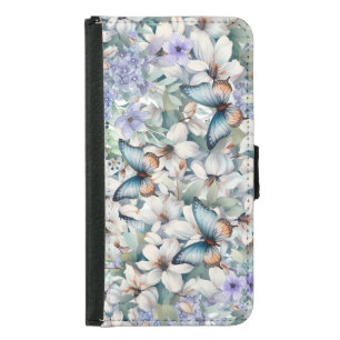 Elegant Floral Butterflies Samsung Galaxy S5 Wallet Case