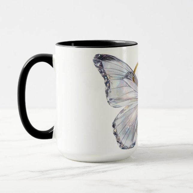 Elegant Floral Butterfly Letter B - Artistic Monog Mug (Left)