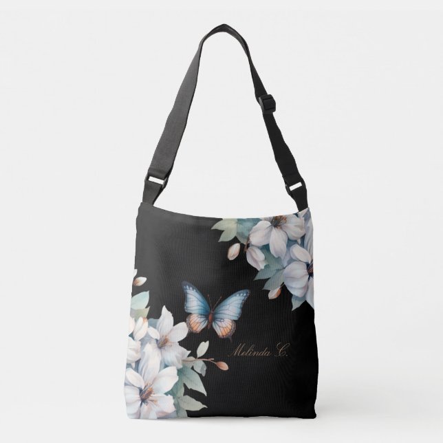 Elegant Floral Butterfly Mother's Day Tote Bag (Front)