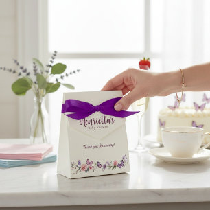 Elegant Floral Butterfly Thank You Favor Box