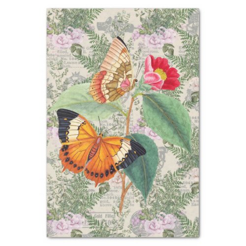 Elegant Floral Butterfly Tissue Paper