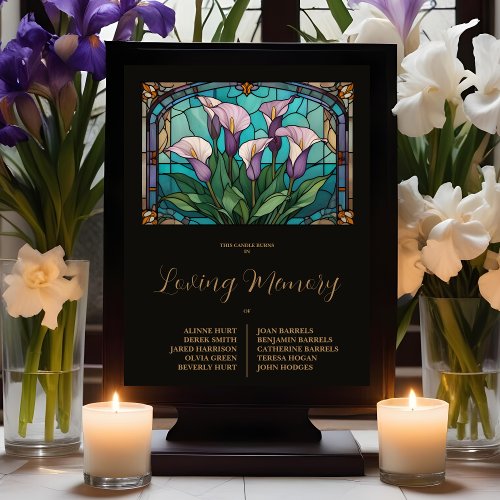 Elegant Floral Calla Stained Glass Effect in Mauve Poster