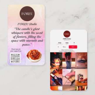 Elegant Floral Candle Business Card – FOREU Studio