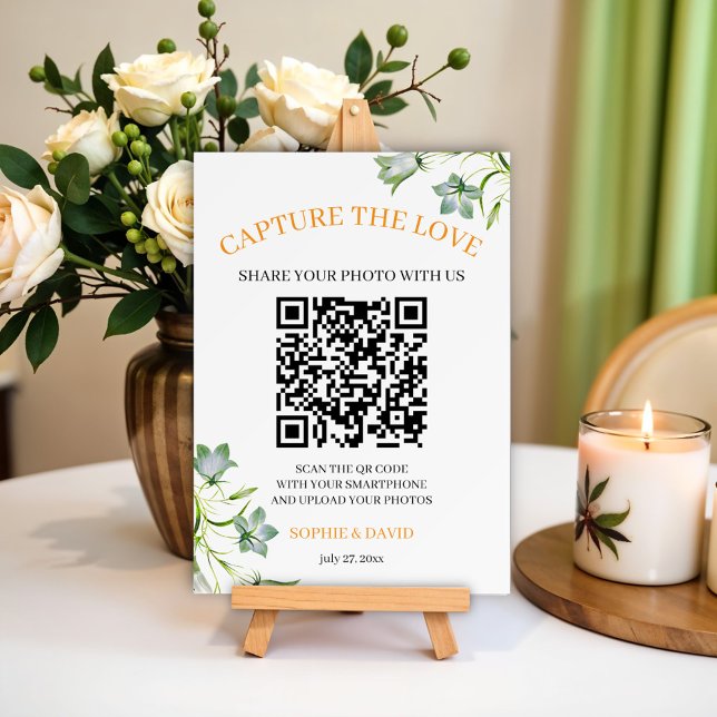 Elegant Floral Capture the Love Wedding Sign Holder (Creator Uploaded)