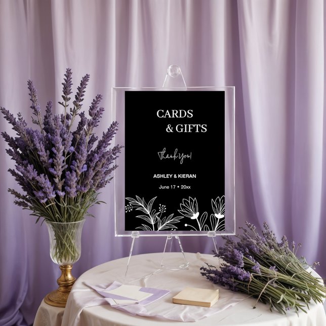 Elegant Floral "Cards & Gifts" Wedding  Holder (Creator Uploaded)