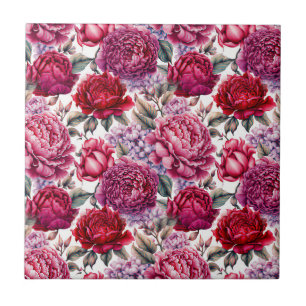 Elegant Floral Ceramic Tile