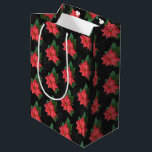 Elegant Floral Chalkboard  Merry Christmas Medium Gift Bag<br><div class="desc">Elegant Floral Poinsettia with Chalkboard background Christmas Gift Bag.</div>