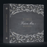 Elegant floral chalkboard rustic wedding planner binder<br><div class="desc">Rustic floral design on chalkboard background, and floral wreath monogram on the back, sophisticated and elegant, perfect for country, rustic wedding, or a vintage wedding in winter. Neutral color scheme, black and white with a little gold taupe. Custom your Future Mrs. Planner! See all the matching pieces in this chalkboard...</div>
