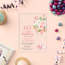 Elegant Floral Champagne 60th Birthday Party