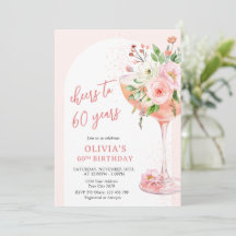 Elegant Floral Champagne 60th Birthday Party