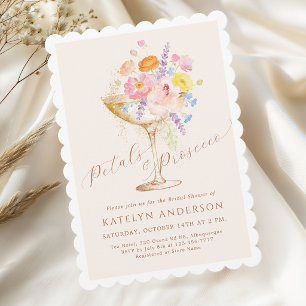 Elegant Floral Champagne Bridal Shower Invitation