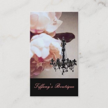 Elegant Floral Chandelier Boutique Business Cards by businesscardsdepot at Zazzle