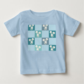 Elegant Floral Checkerboard Seamless Pattern in So Baby T-Shirt
