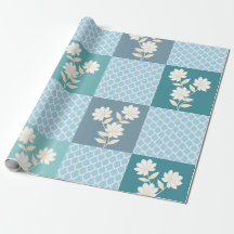 Elegant Floral Checkerboard Seamless Pattern