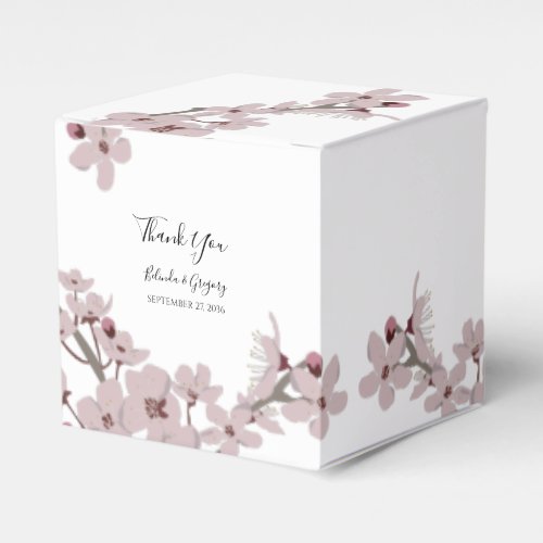 Elegant Floral Cherry Blossom Wedding Favor Boxes