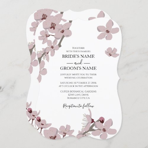 Elegant Floral Cherry Blossom Wedding Invitations