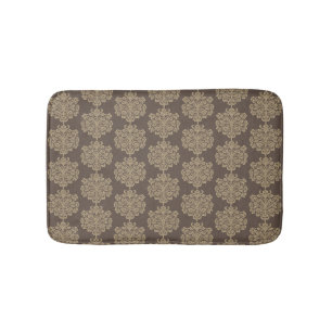 Elegant floral chic gold damask pattern bath mat