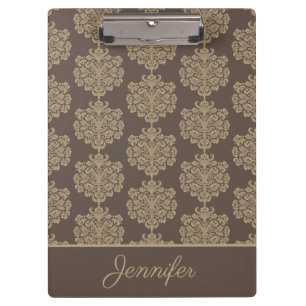 Elegant floral chic gold damask pattern  clipboard