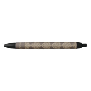 Elegant floral chic gold damask pattern pen