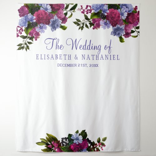 Elegant floral chic wedding photo booth backdrop