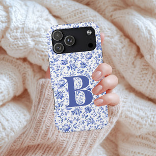 Elegant Floral Chinoiserie Bridesmaid Mom Initial iPhone 17 Pro Max Case