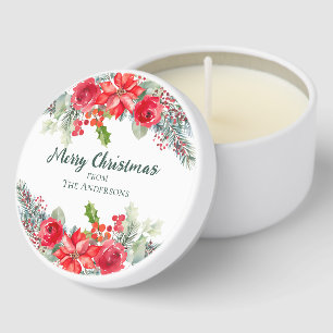 Elegant Floral Christmas Party Mini Candle Favors