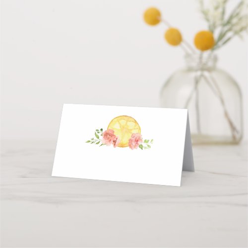 Elegant Floral Citrus Wedding Place Card