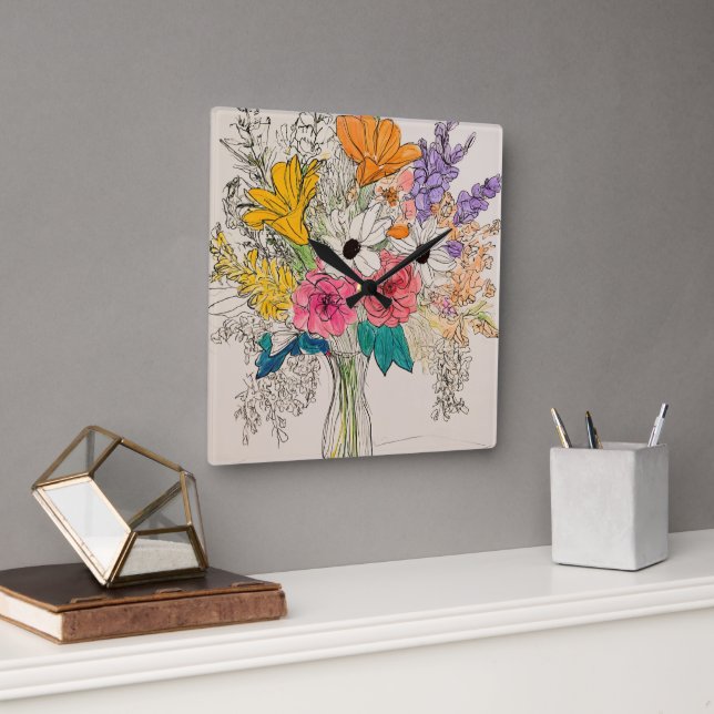 Elegant Floral clock desinns for charm (Office)